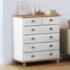 vidaXL Chest of Drawer ASKIM White 91 x 40 x 95.5 cm Solid Pine Wood