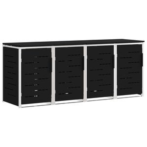 vidaXL Wheelie Bin Storage for 4 Bins 240L Stainless Steel Black