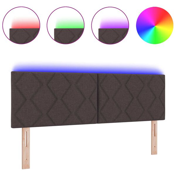 vidaXL Headboard with LED Strip Lights Light Grey 160 cm Fabric