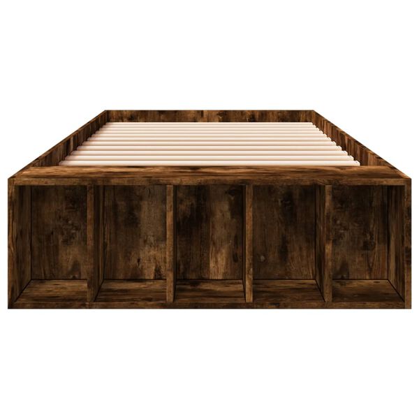 vidaXL Bed Frame without Mattress Smoked Oak 90x190 cm Single