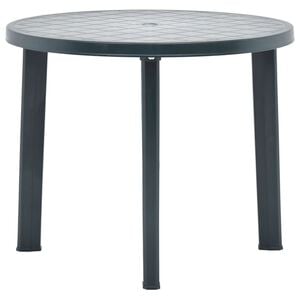 vidaXL Garden Table | Green | Plastic | 89 cm Diameter | Lightweight