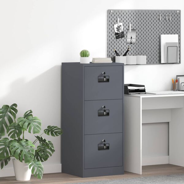 vidaXL File Cabinet Anthracite 45.5 x 42 x 106.5 cm Cold-Rolled Steel