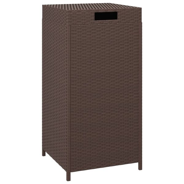 vidaXL Trash Bin Brown 40x40x80 cm Poly Rattan