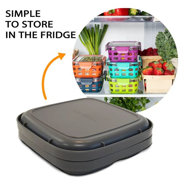 DERYAN Kids Plate Set Silicone Quuby Grey