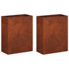 vidaXL Garden Planter 2 pcs Rusty 40 x 20 x 50 cm Weathering Steel