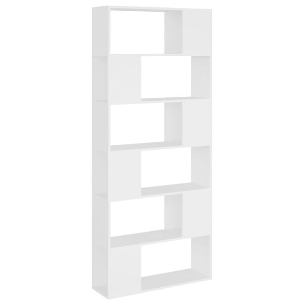 vidaXL Book Cabinet Room Divider White 80x24x186 cm Engineered Wood