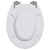 vidaXL WC Toilet Seat MDF Soft Close Lid Simple Design White