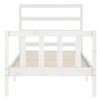vidaXL Bed Frame without Mattress White 90x190 cm Single Solid Wood Pine