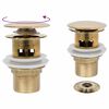 vidaXL Push Drain with Overflow Function Gold 6.4x6.4x9.1 cm