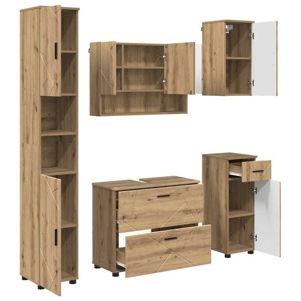 vidaXL Bathroom Furniture Set 5 pcs Artisan oak 30 x 35 x 192 cm