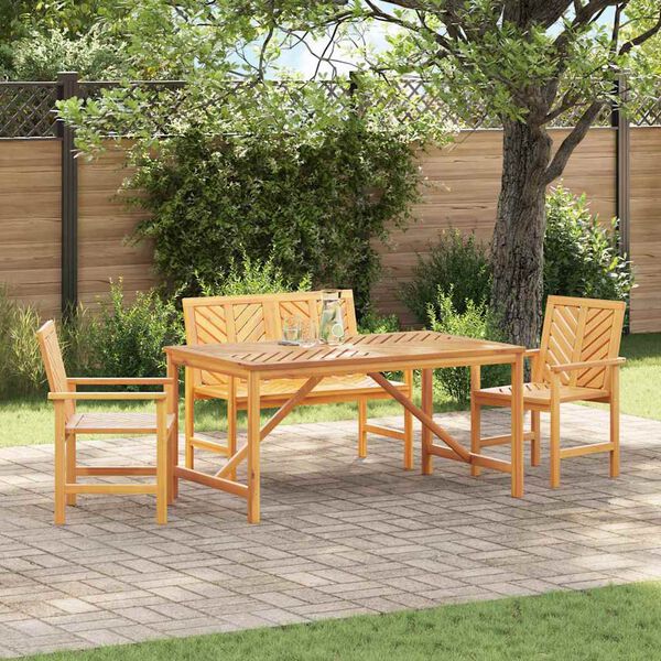 vidaXL Garden Dining Set 4 pcs Brown Solid Acacia Wood