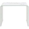 vidaXL Coffee Table White Marble 50x50x45 cm Tempered Glass
