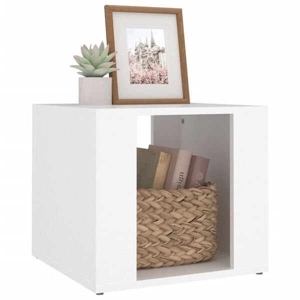 vidaXL Bedside Table White 41x40x36 cm Engineered Wood