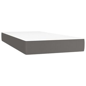 vidaXL Pocket Spring Bed Mattress Medium Grey 80x200x20 cm Faux Leather