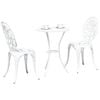 vidaXL Garden Bistro Set 3 pcs White Aluminium