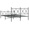 vidaXL Metal Bed Frame without Mattress with Footboard Black 140x200cm