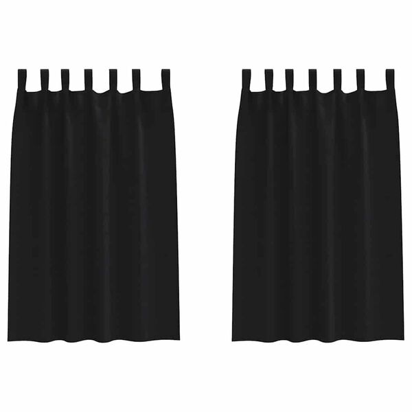 vidaXL Blackout Curtains with Rings 2 pcs Black 175 x 140 cm Polyester