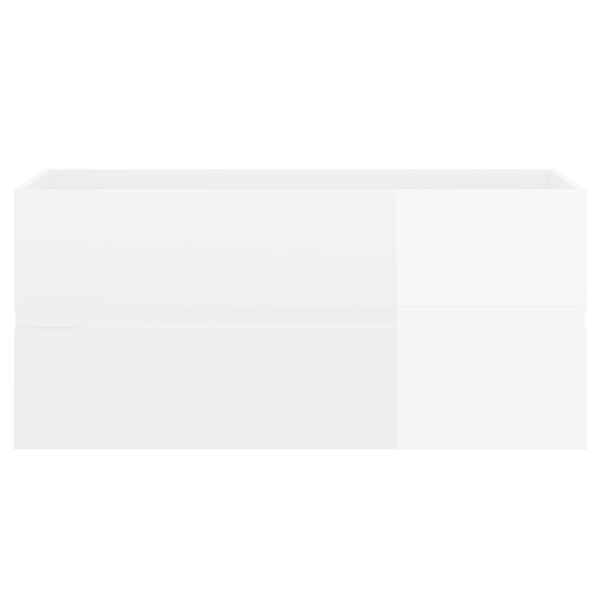 vidaXL Sink Cabinet High Gloss White 100x38.5x45 cm Engineered Wood