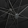vidaXL Cantilever Garden Parasol with Pole and LED Lights Black 300 cm