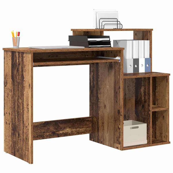 vidaXL Desk with Drawer Old Wood 120.5 x 44 x 88.5 cm Engineered Wood
