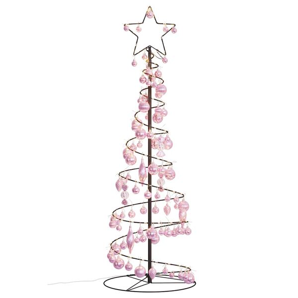 vidaXL LED Christmas Tree with Baubles 100 LEDs Warm White 150 cm