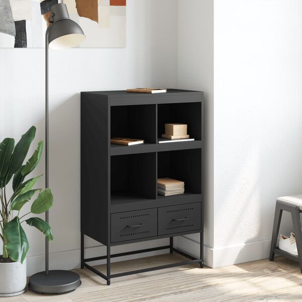 vidaXL Highboard Black 68.5x39x111.5 cm Steel
