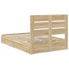 vidaXL Storage Bed with Drawer Sonoma Oak 120 x 200 cm Engineered Wood