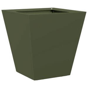 vidaXL Garden Planter Olive Green 30x30x30 cm Steel