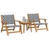 vidaXL Garden Chairs with Table 3 pcs Black and White