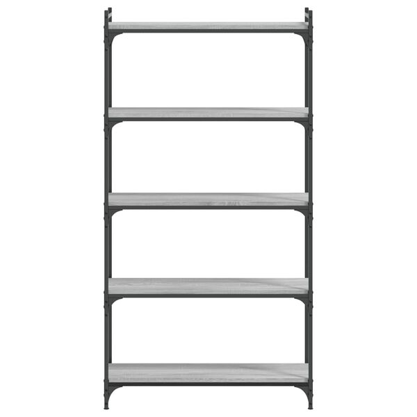 vidaXL Bookcase 5-Tier Grey Sonoma 80x30x154 cm Engineered Wood