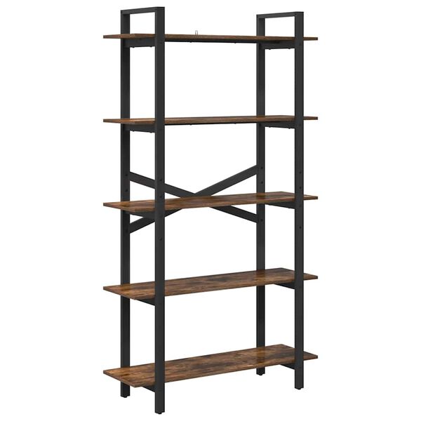 vidaXL Bookshelf Smoked Oak 100 x 33.5 x 178 cm Engineered Wood