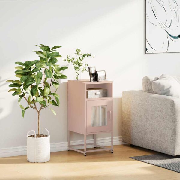 vidaXL Bedside Cabinet Pink 36x39x78 cm Cold-rolled Steel