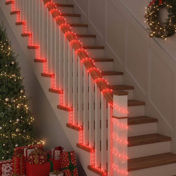 vidaXL Rope Light with 2400 LEDs Red 100 m PVC