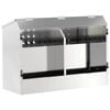 vidaXL Rabbit Feeder Silver 64.5 x 25.5 x 45.5 cm 6 kg