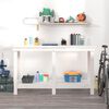 vidaXL Work Bench White 140x50x80 cm Solid Wood Pine