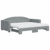 vidaXL Daybed with Trundle and Mattresses Light Grey 90x190 cm Fabric