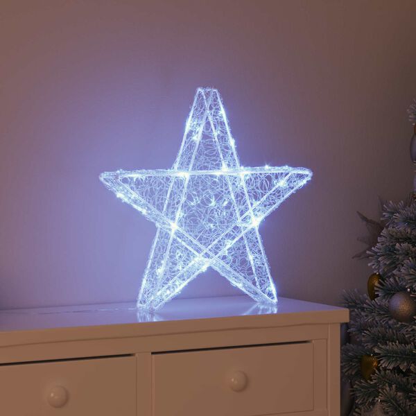 vidaXL 3D Star with 50 LEDs Cold white 55 x 53.5 x 10 cm Acrylic
