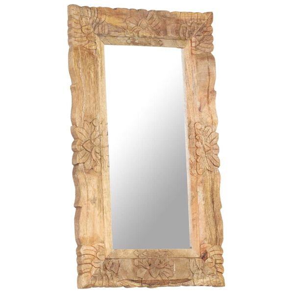 vidaXL Mirror 80x50 cm Solid Mango Wood