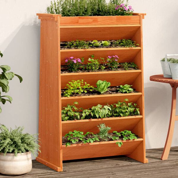 vidaXL Herb Planter 6-Tier Wax Brown 69x40x101.5 cm Solid Wood Pine