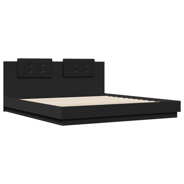 vidaXL Bed Frame without Mattress Black 200x200cm