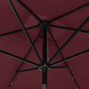 vidaXL Garden Parasol with LEDs and Steel Pole Bordeaux Red 2x3 m