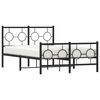 vidaXL Metal Bed Frame without Mattress with Footboard Black 120x190cm
