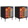 vidaXL Bedside Cabinet ESSEN 2 pcs Black Oak 36 x 33 x 51 cm