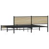 vidaXL Metal Bed Frame without Mattress Sonoma Oak 193x203 cm