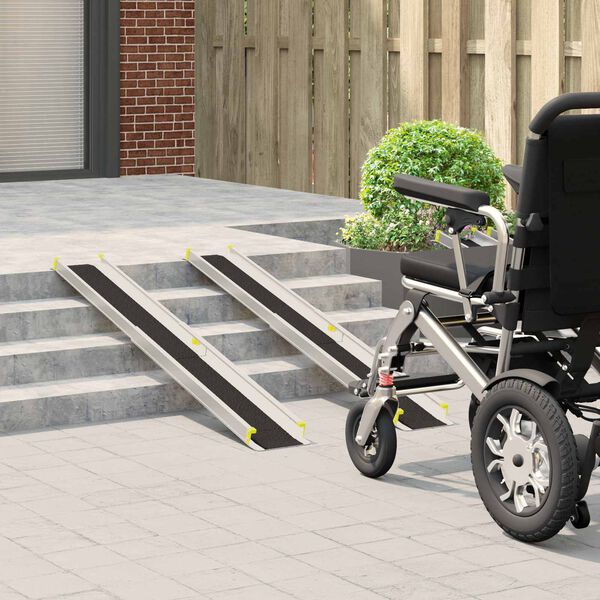 vidaXL Ramp for Wheelchair 270 kg 2 pcs Black 152 x 19 x 5.5 cm