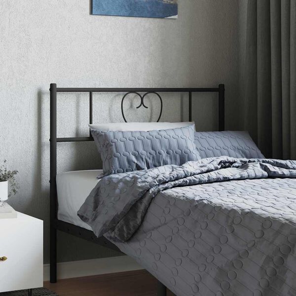 vidaXL Metal Replace Headboard Black 90 cm