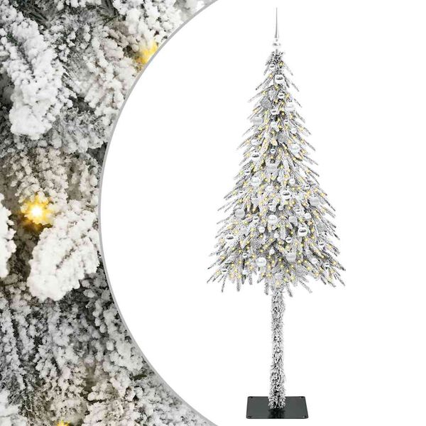 vidaXL Christmas Tree with 300 LEDs White 210 cm PE and Steel