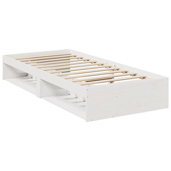 vidaXL Day Bed with Mattress White 100x200 cm Solid Wood Pine