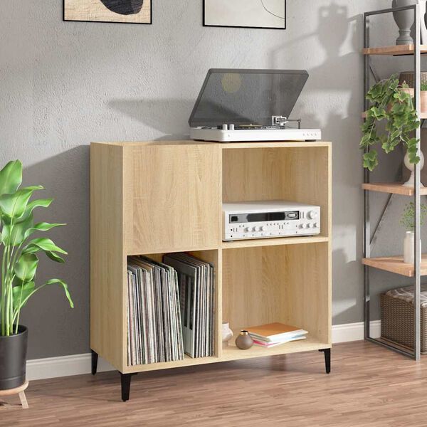 vidaXL Record Cabinet Sonoma Oak 84.5x38x89 cm Engineered Wood