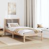 vidaXL Bed Frame with Upholstered Headboard Taupe 75 x 190 cm